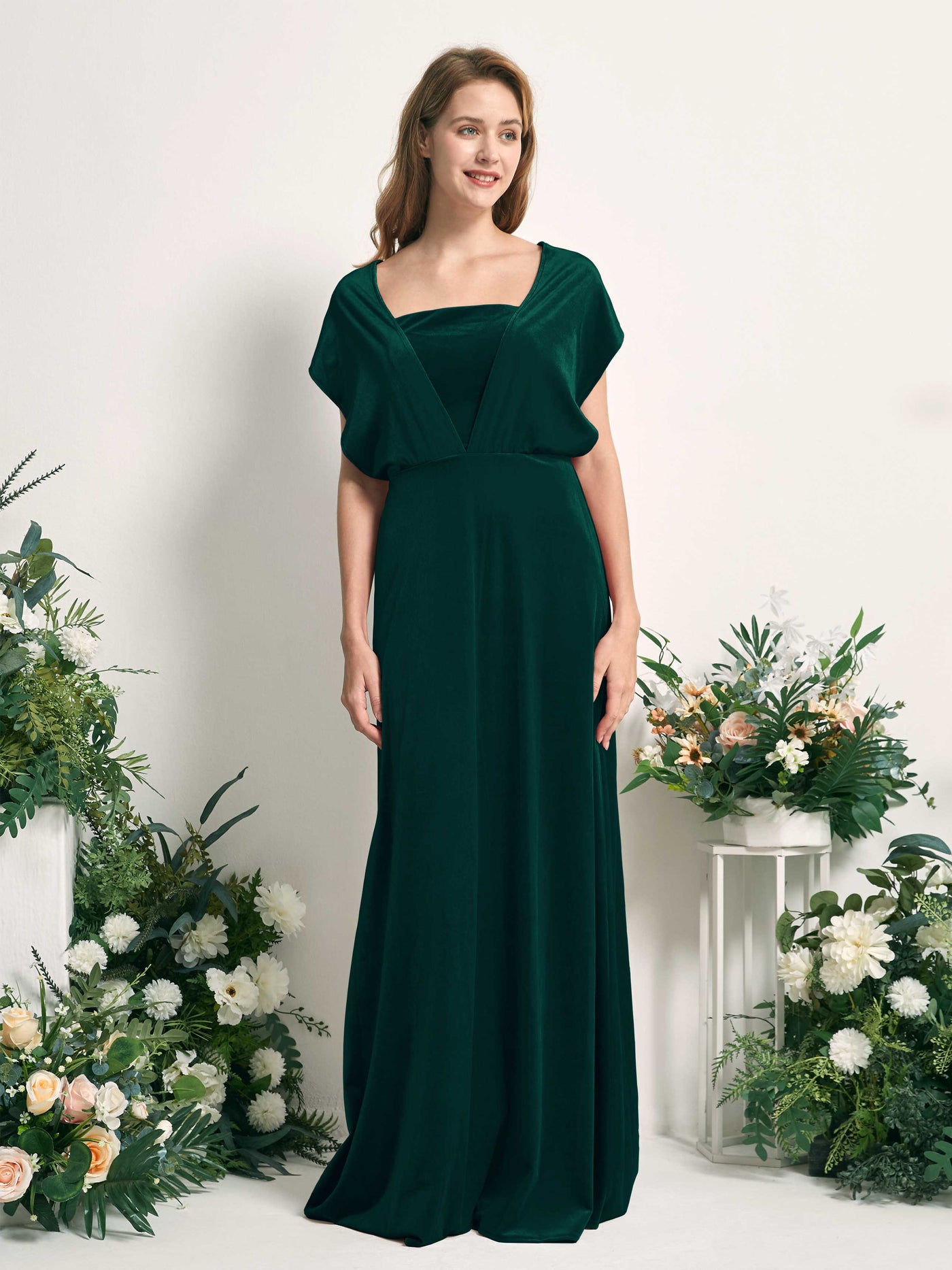 Convertible Bridesmaid Dress - Hunter Green Velvet Dress - Infinity Dress –  Carlyna