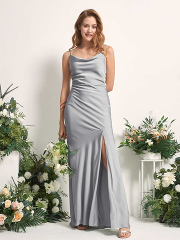 Dove Bridesmaid Dresses Bridesmaid Dress Mermaid/Trumpet Satin Spaghetti-straps Full Length Sleeveless Wedding Party Dress (80225611)#color_dove