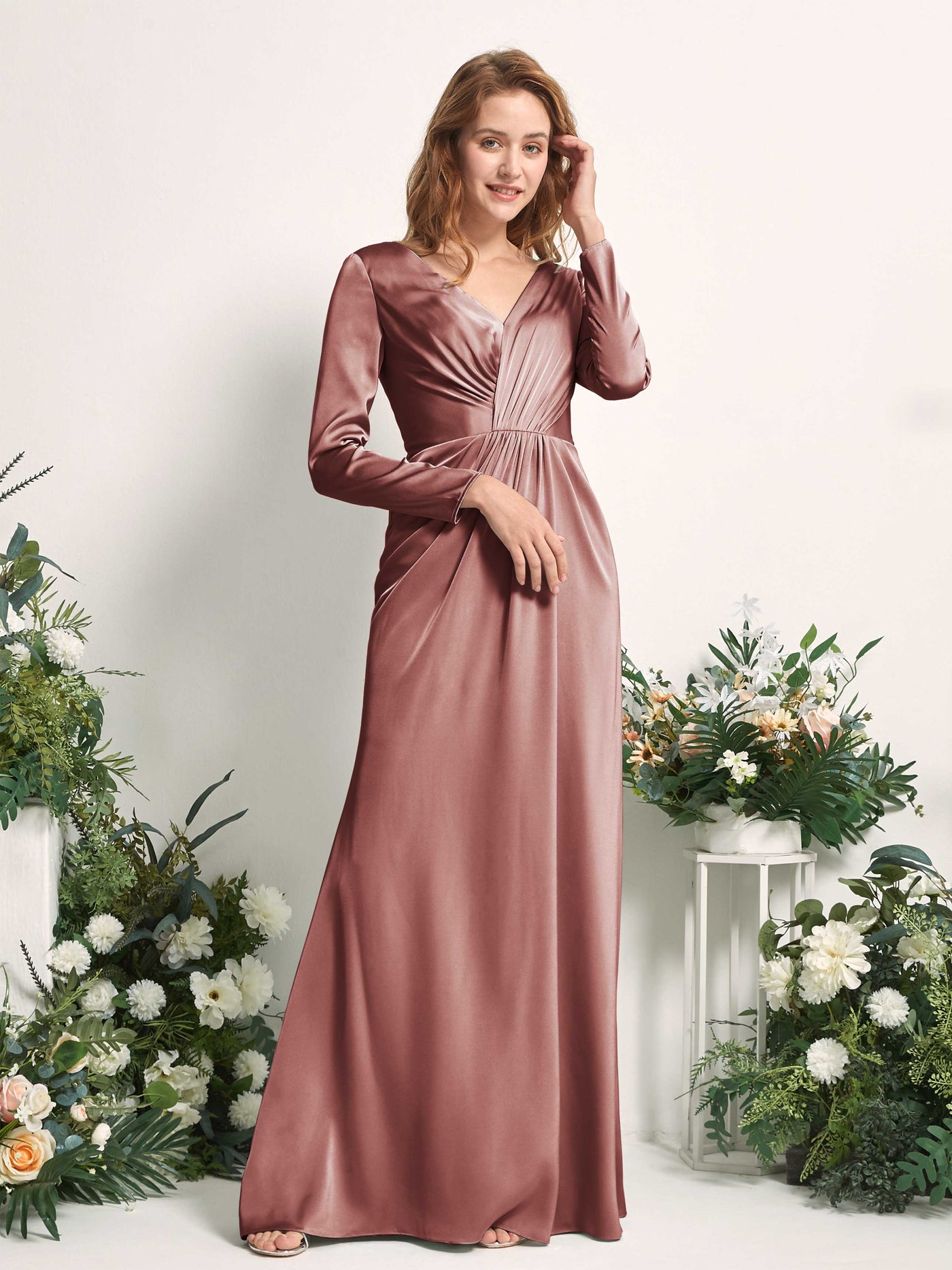 Desert Rose Bridesmaid Dress at Revelry | Satin Fabric by Yard | Made to Order Desert Rose