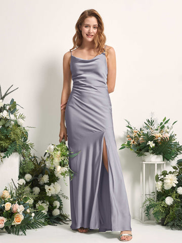 Purple Haze Bridesmaid Dresses Bridesmaid Dress Mermaid/Trumpet Satin Spaghetti-straps Full Length Sleeveless Wedding Party Dress (80225650)#color_purple-haze