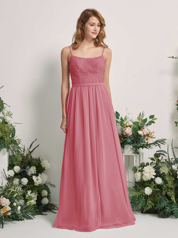 Desert Rose Bridesmaid Dresses A-line Open back Spaghetti-straps Sleeveless Dresses (83220111)