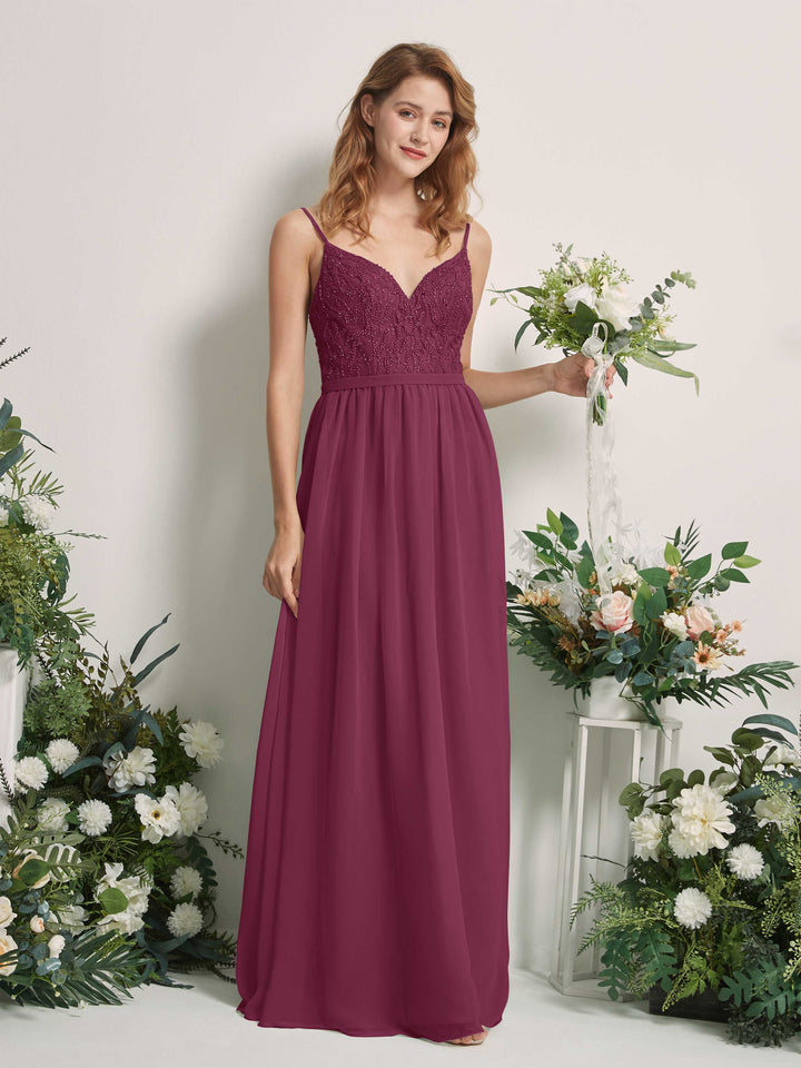 Chianti Bridesmaid Dresses A-line Spaghetti-straps Sleeveless Chiffon Dresses (81226534)