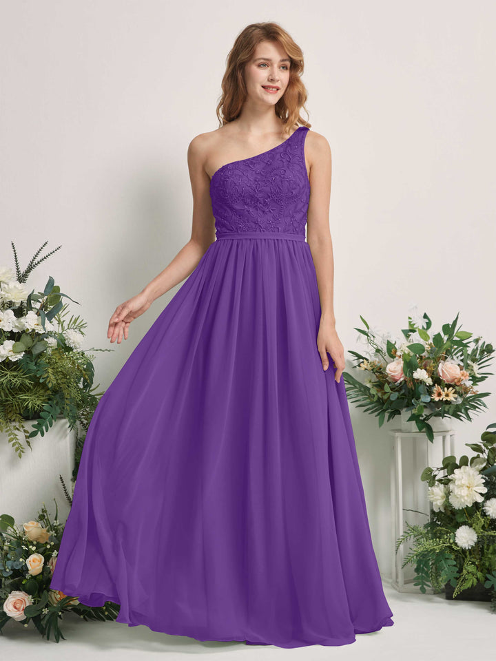 Regency Bridesmaid Dresses A-line Open back One Shoulder Sleeveless Dresses (83220528)