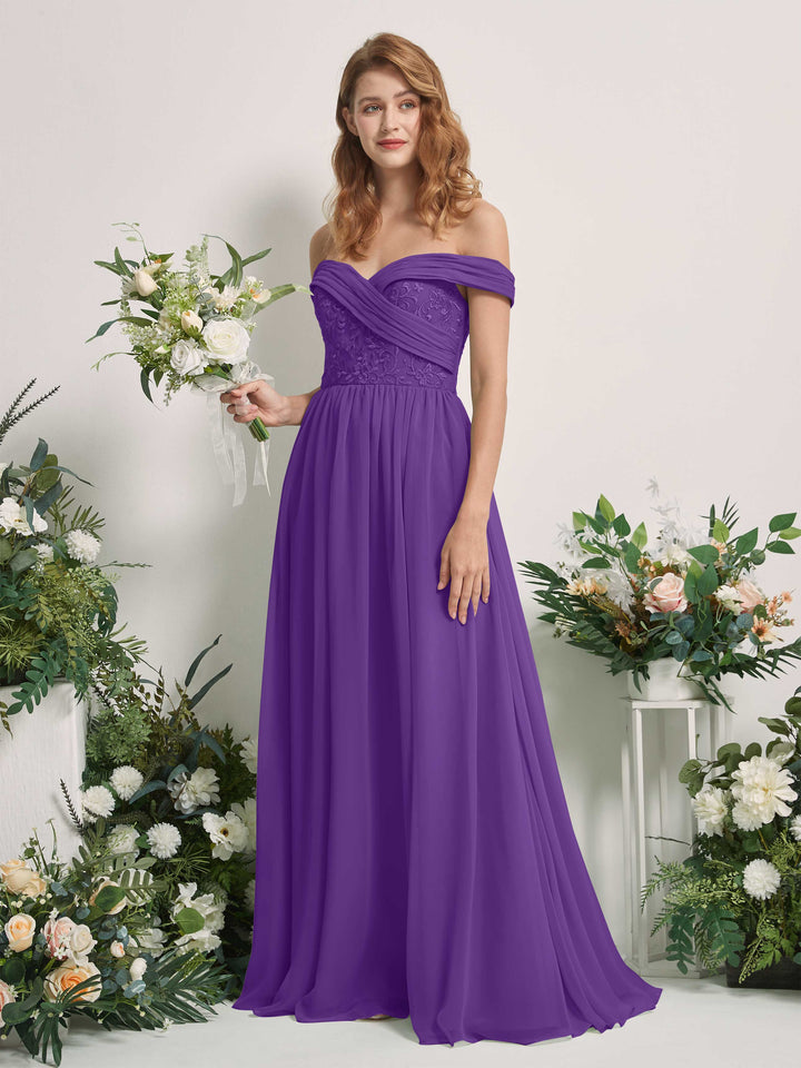 Regency Bridesmaid Dresses Ball Gown Off Shoulder Sleeveless Chiffon Dresses (83220428)