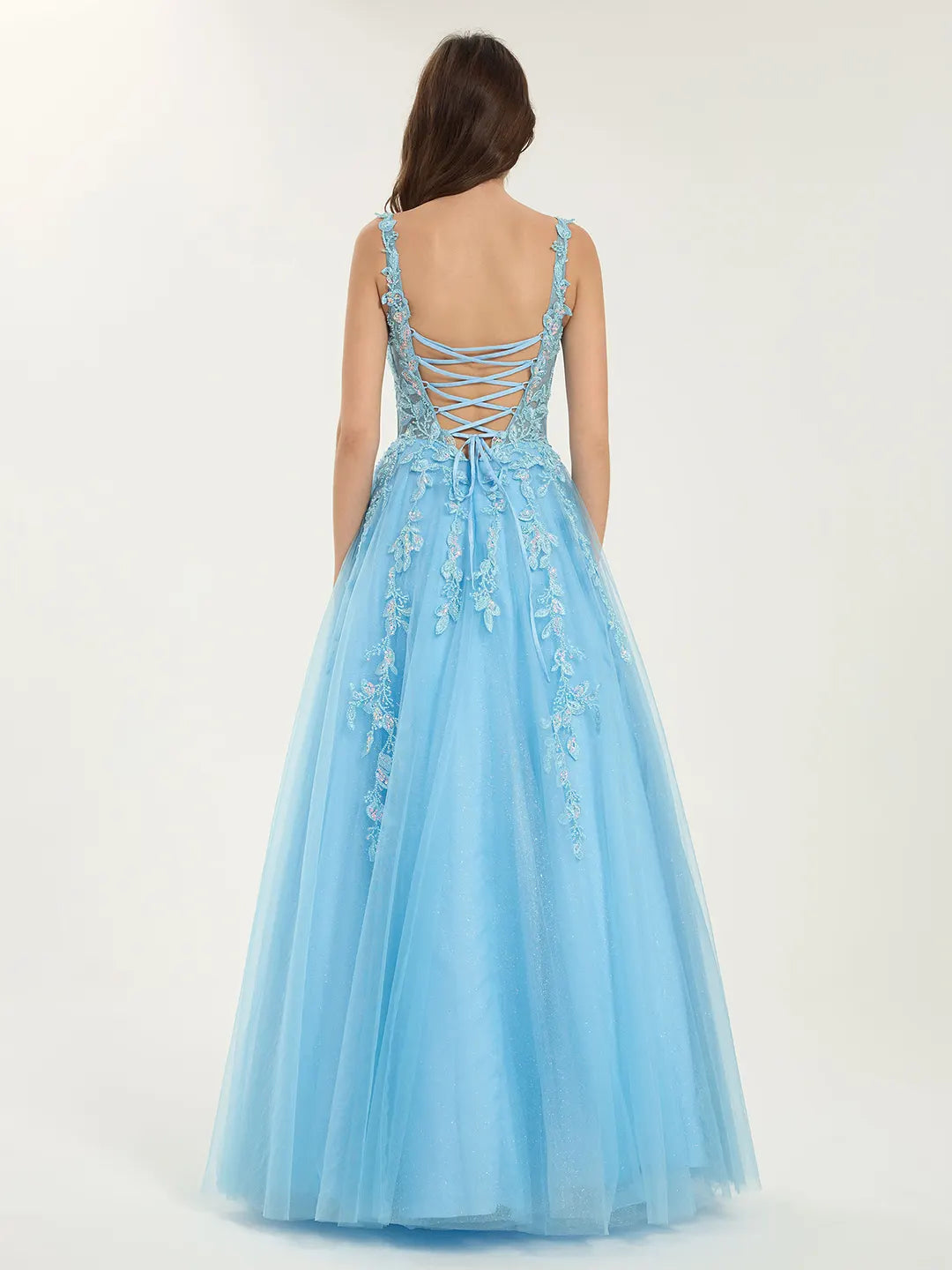 A-Line Ball Gown with Sweetheart Neckline and Sequin Floral Embellishments