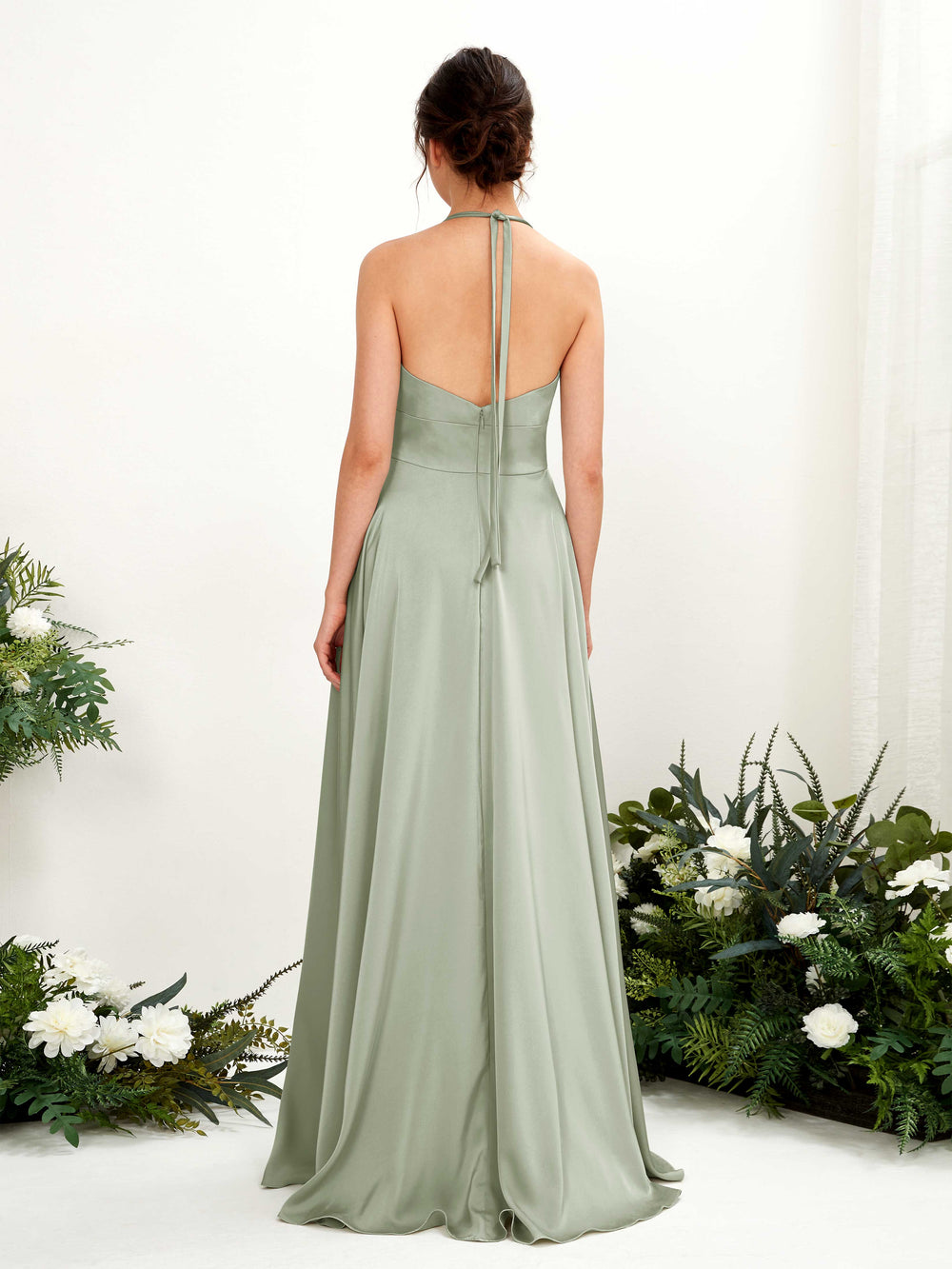 B online darling sage green size 11-12 open back long dress