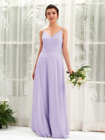 Carlyna Elsa A-Line Lilac Bridesmaid Dress Maxi Sleeveless V-Neck Dress #color_lilac