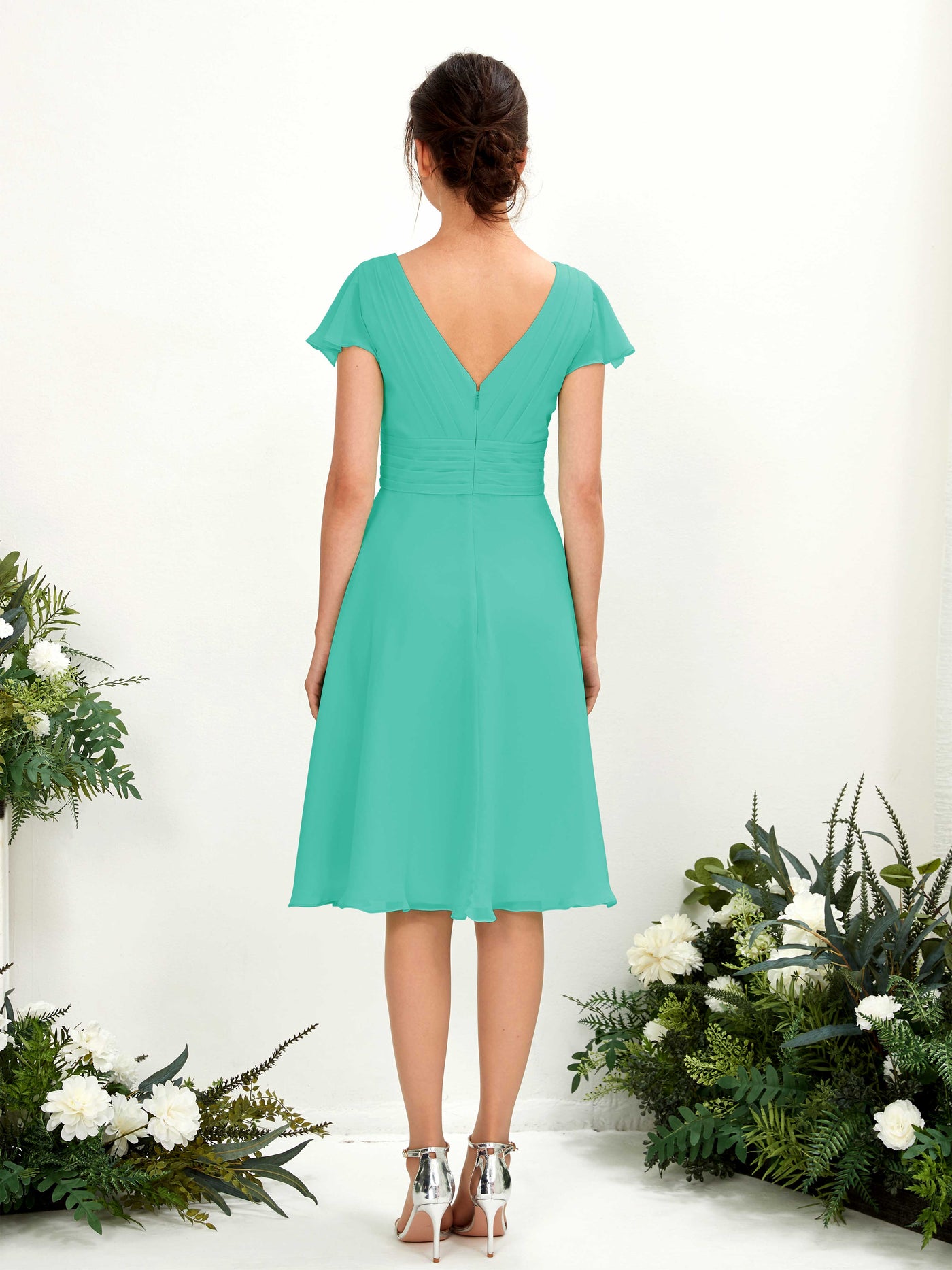Mint Green Maxi Dress - Short Sleeve Dress - V neck Dress – Carlyna