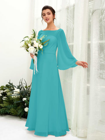TDY Turquoise Maxi / Short Bridesmaid Convertible Dress 