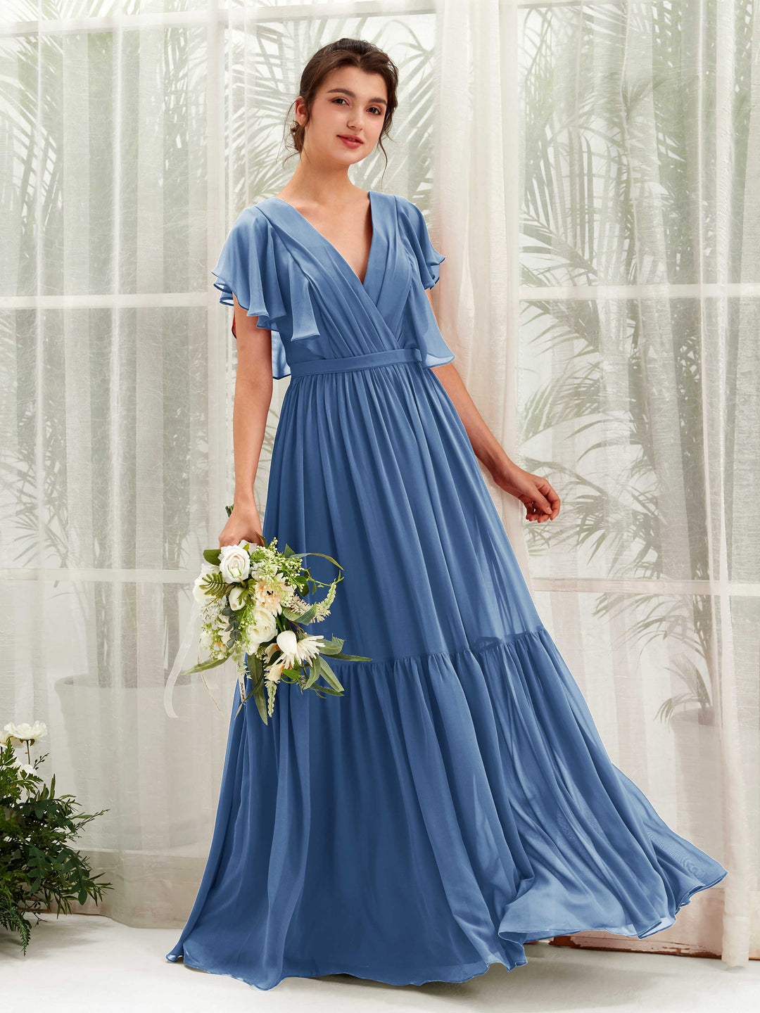 Dusty Blue Bridesmaid Dresses Elegant Flattering Styles Carlyna Carlyna