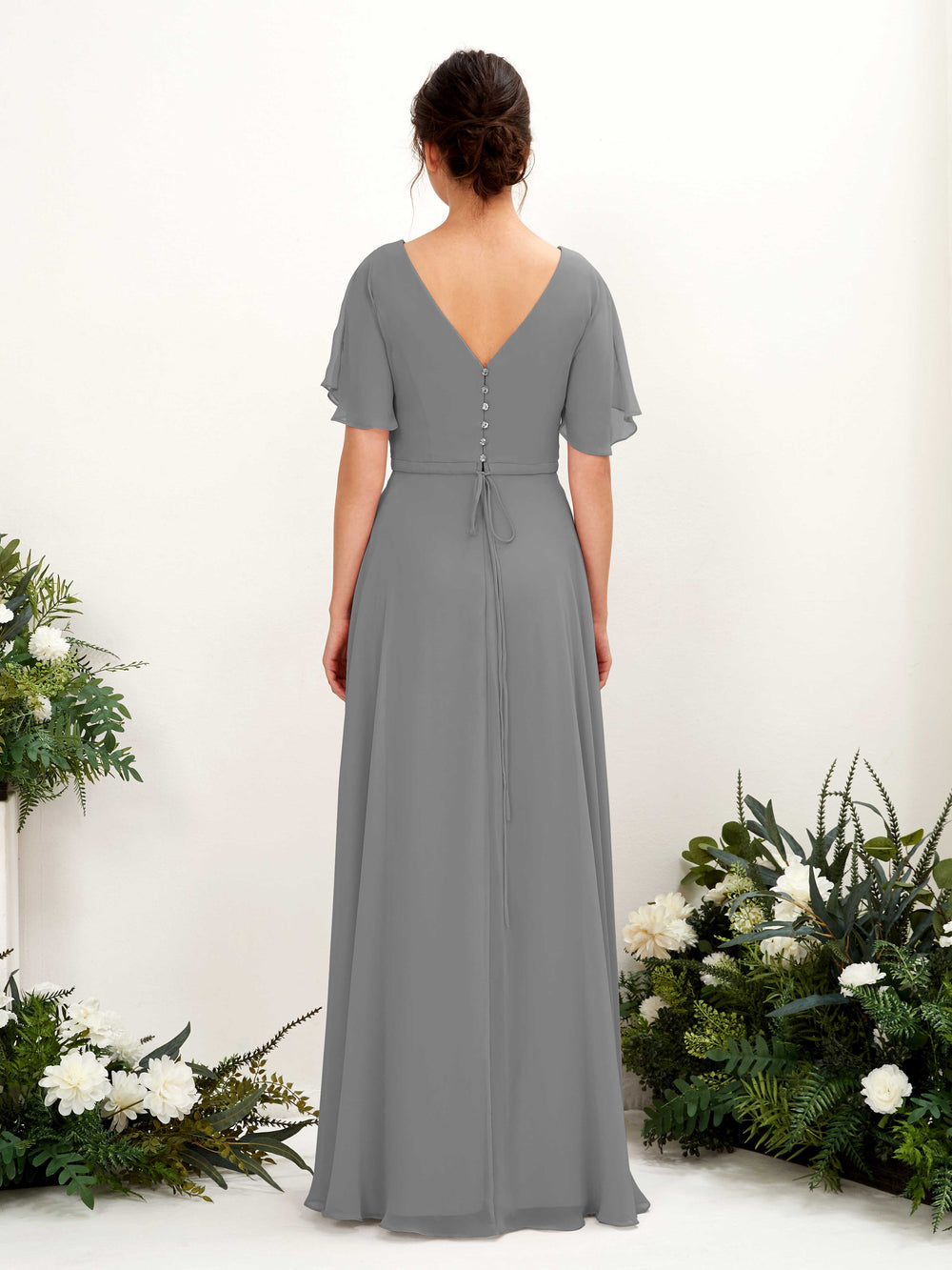 Grey bridesmaid dresses short best sale