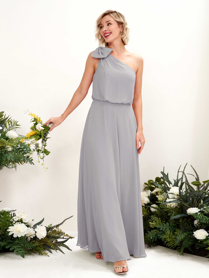 Dove Bridesmaid Dresses Bridesmaid Dress A-line Chiffon One Shoulder Full Length Sleeveless Wedding Party Dress (81225525)