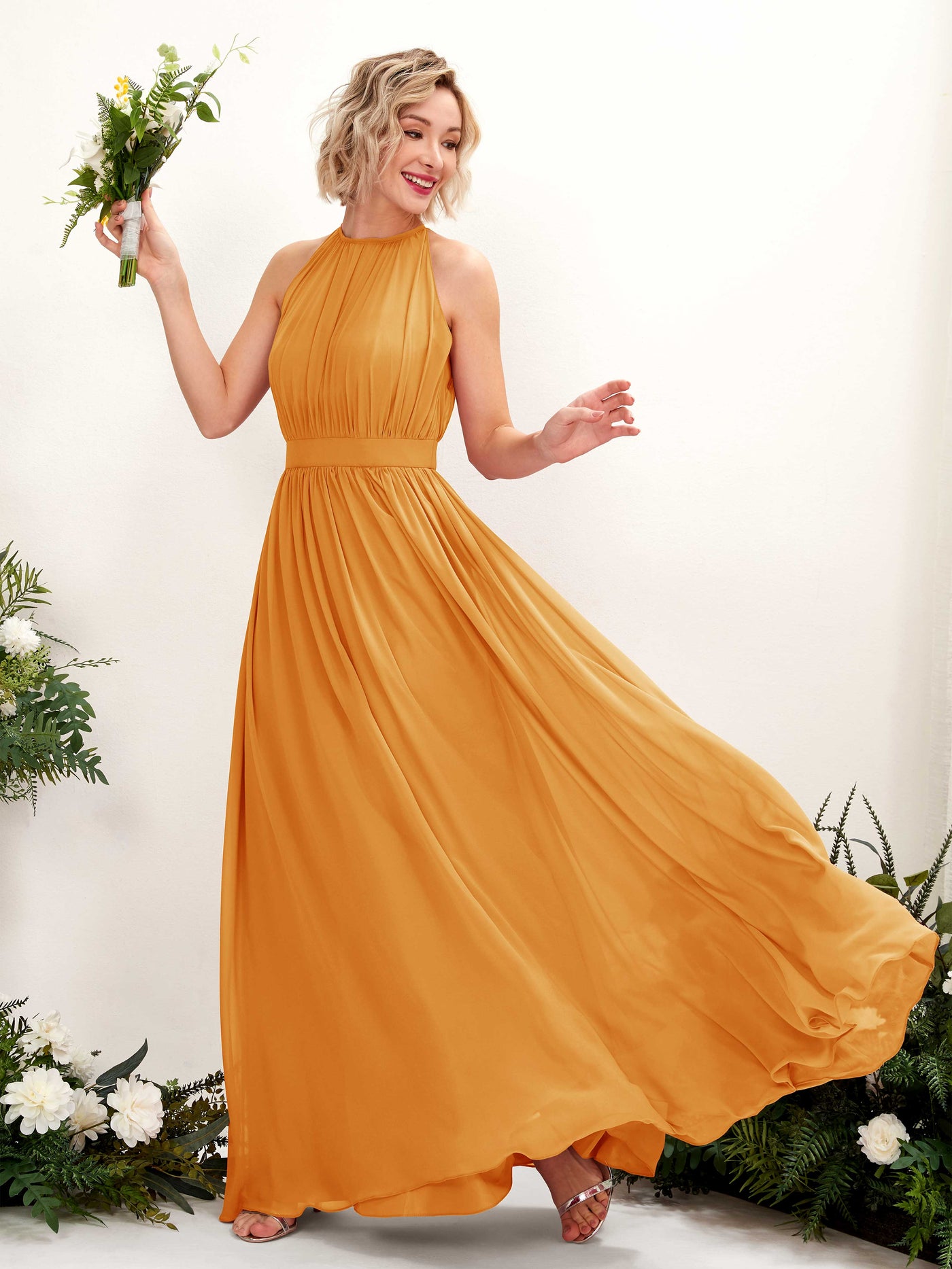 Desert Rose Maxi Dress - Sleeveless Dress - Halter Dress – Carlyna