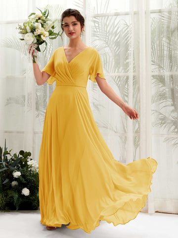 Bridesmaid dresses mustard best sale